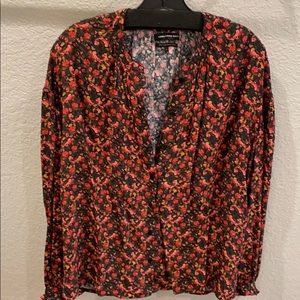 Something Navy floral blouse